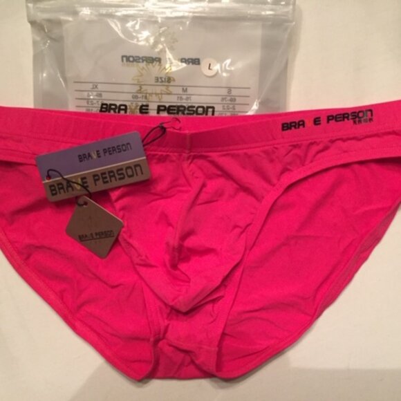 Brave Person  Swim Bikini Brief - Rose Pink -  Contoured Pouch - Picture 4 of 13